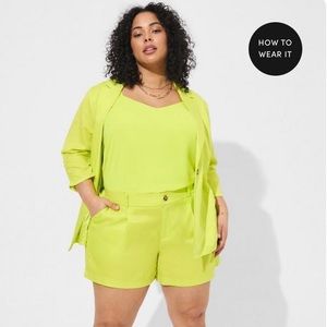 Torrid Evening Primrose Linen Short and Blazer SET